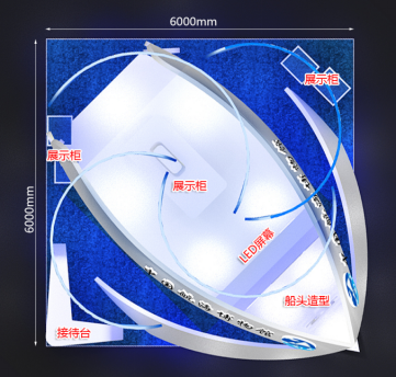 中國航海博物館展臺(tái)設(shè)計(jì)案例的布局圖